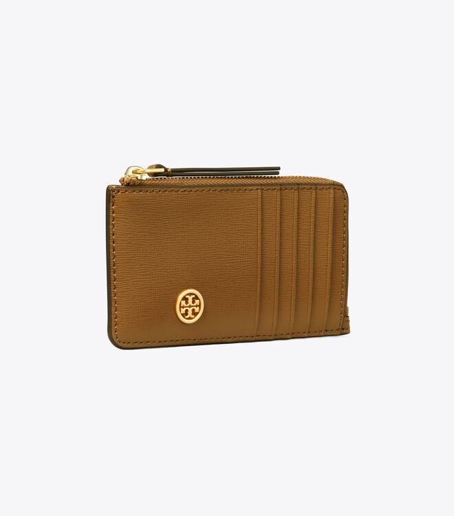 Porta Tarjetas Tory Burch Robinson Top-zip Mujer Marrom | OUTLETS-60345199