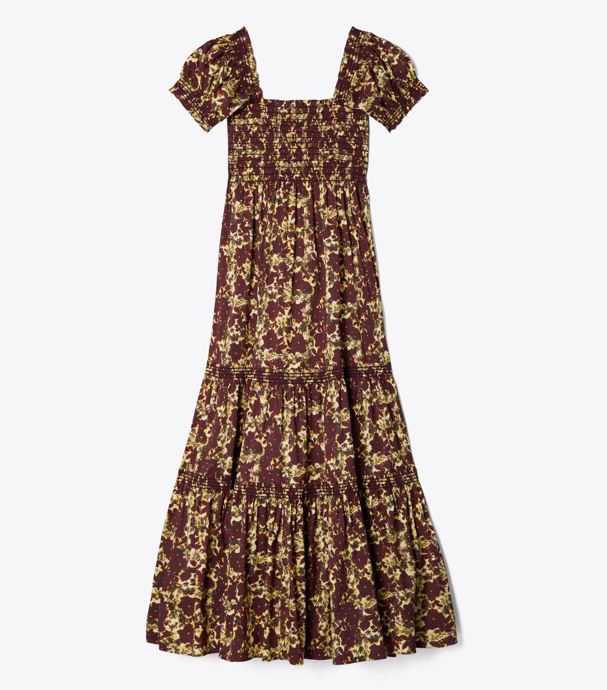 Vestido Tory Burch Smocked Midi Mujer Grises | OUTLETS-13208599